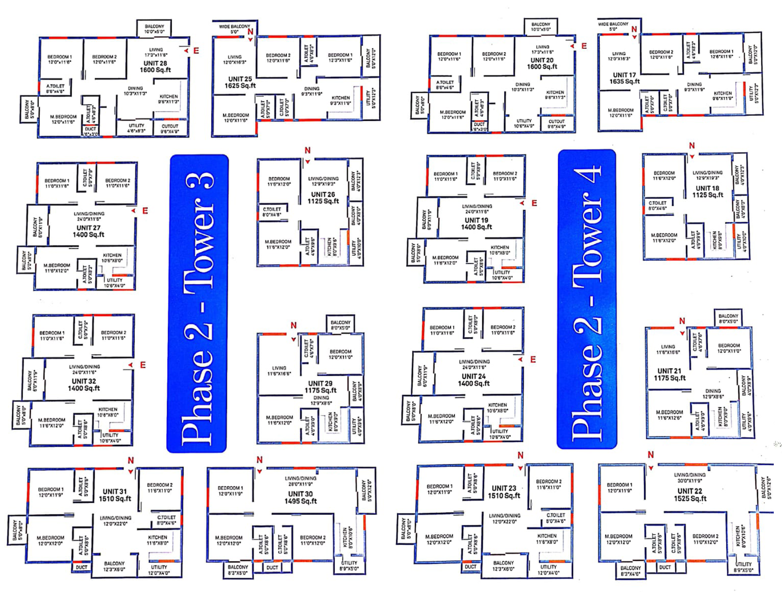 Urban Nest 3 BHK apartment floor plan, Kengeri